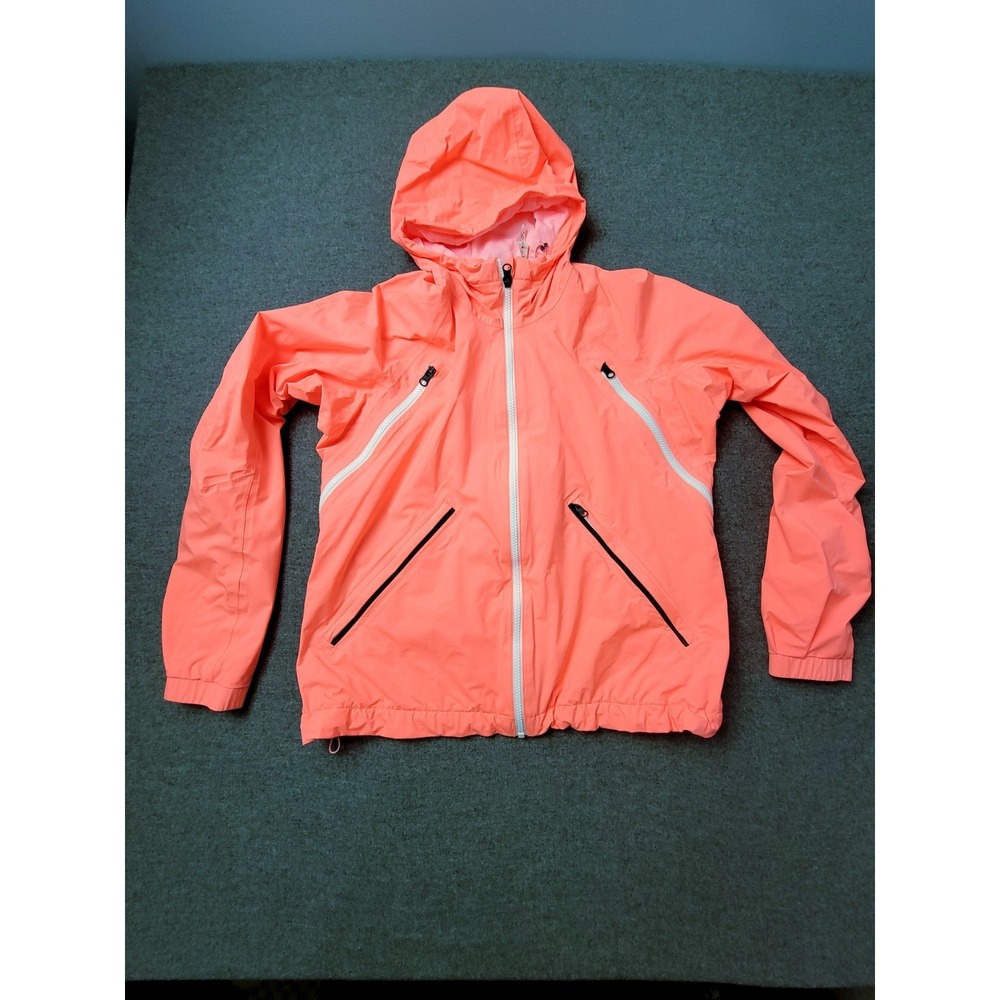Lululemon Athletica Windbreaker Jacket Womens 10 Coral Pink Long Sleeve Full Zip